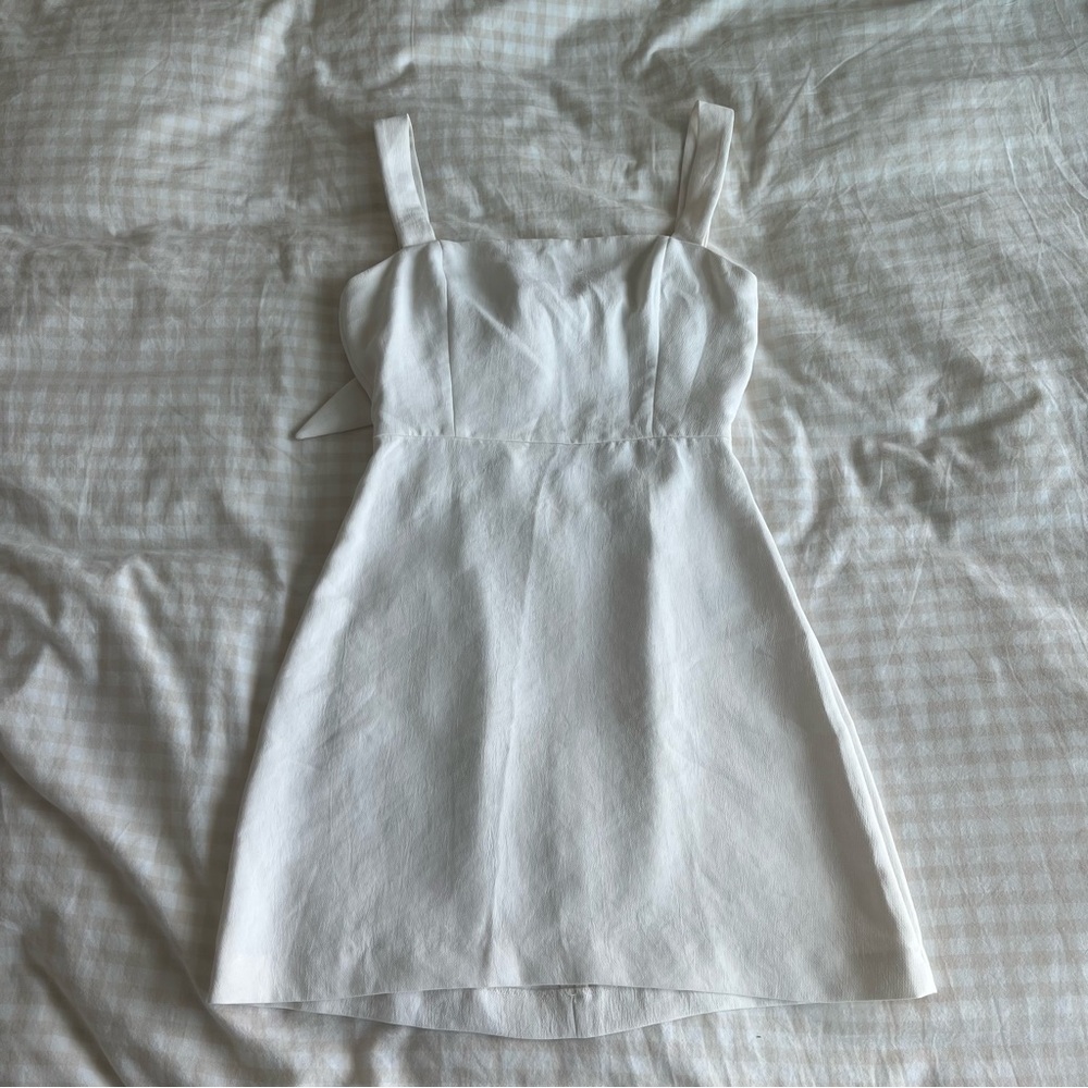 Aritzia Wilfred Aperature Tie-Back Dress in White/ Light Birch